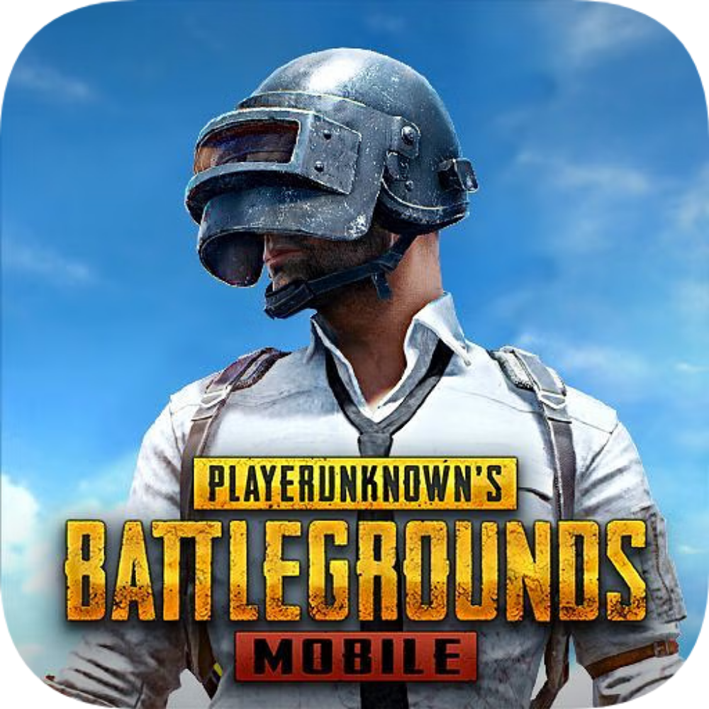 Character from 'PlayerUnknown's Battlegrounds Mobile' with helmet and gear against a blue sky.