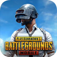 Character from 'PlayerUnknown's Battlegrounds Mobile' with helmet and gear against a blue sky.